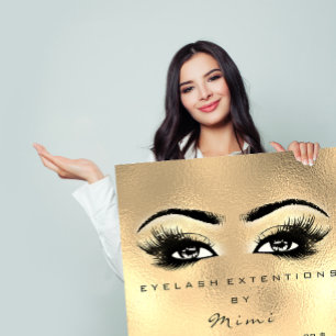 Poster Glass Faux Dourado Makeup Eyes Preços