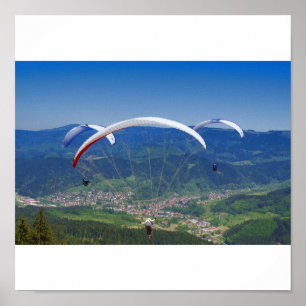 Poster Gleitschirmflieger na selva negra