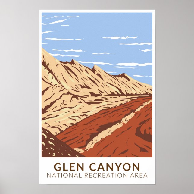 Poster Glen Canyon Navajo Arenito Vintage (Frente)