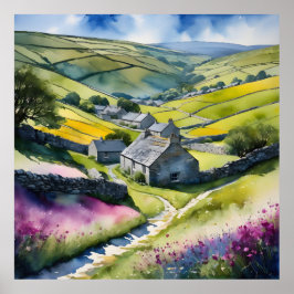 Poster "Glen Garlands" Paisagem Yorkshire Dales Cena