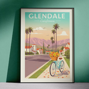 Poster Glendale Califórnia Antiga
