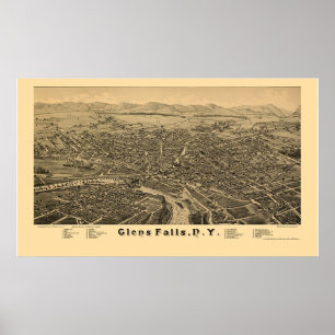Poster Glens Cai, Novo Mapa Panorâmico - 1884