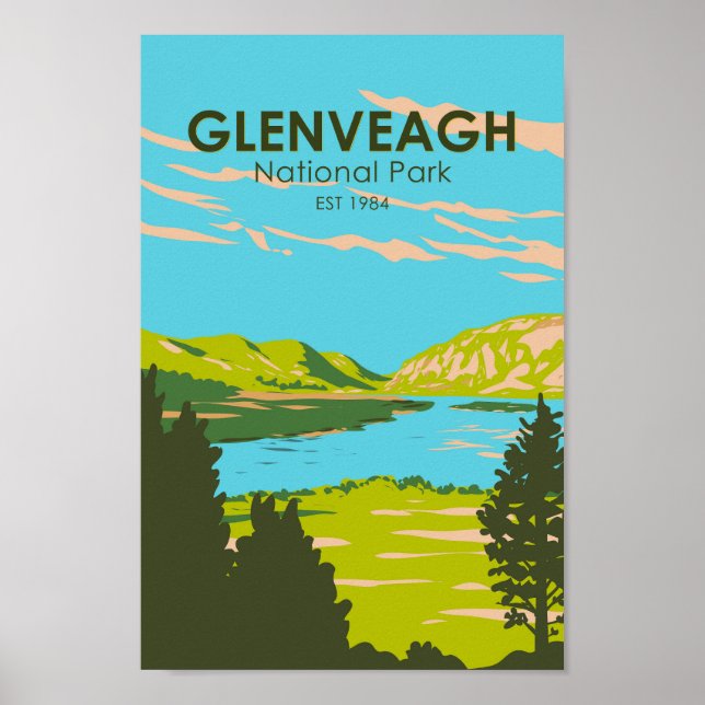 Poster Glenveagh National Park Ireland Lough Veagh Viagem (Frente)