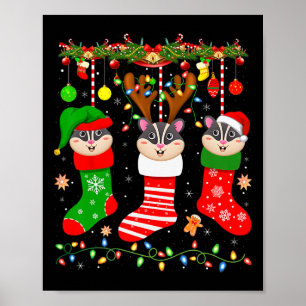 Poster Glider de açúcar nas meias de natal acende ladeira