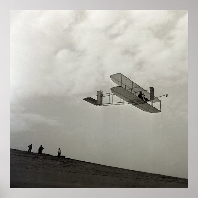 Poster Glider Test Flight Aviation Wright Brothers (Frente)