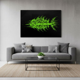 Poster Glitch Pixel Code Fish Wall Art