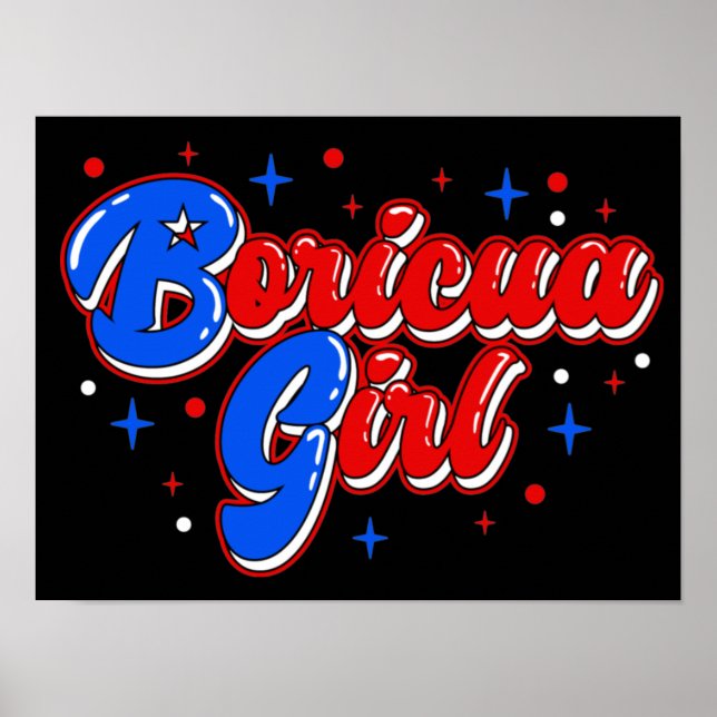 Poster Glitter Cujo Boricua Rapariga Porto Rico (Frente)
