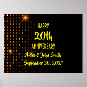 Poster Glitter de brilho do feliz aniversário personaliz