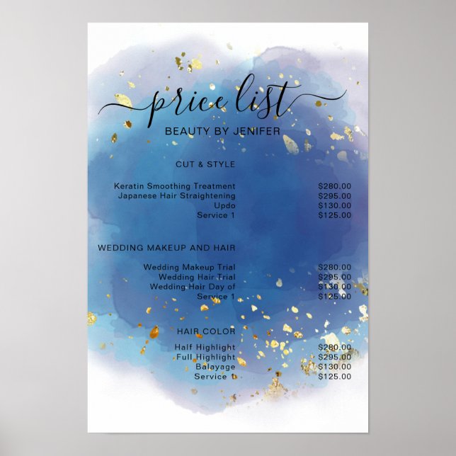 Poster Glitter de Glam Moderno de Script de Assinatura Ho (Frente)