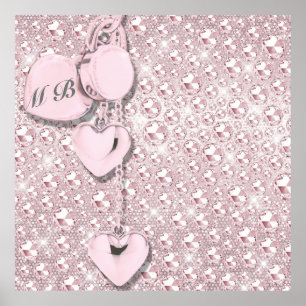 Poster Glitter Girly Pink