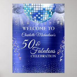 Poster Glitter Glam 50 e Fabuloso Blue Disco Ball