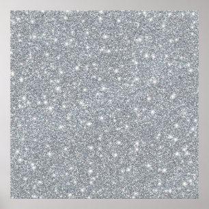 Poster Glitter Glamoroso Elegante Silver Faux
