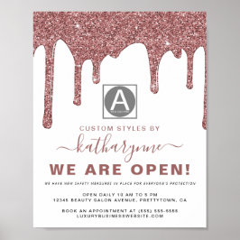 Poster Glitter Glitter de Rosa Chic Dourado Drives para N