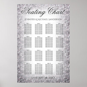 Poster Glitter Silver Gráfico de Casamento