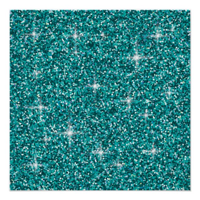 Póster Glitter teal iridescente (Frente)