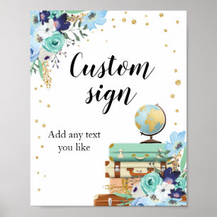 Poster Globe Personalizado de Chá Viagem para Doces Avent