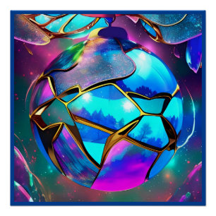 Póster Globo Iridescente do Espaço