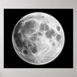 Póster Globo lunar do planeta da Lua cheia