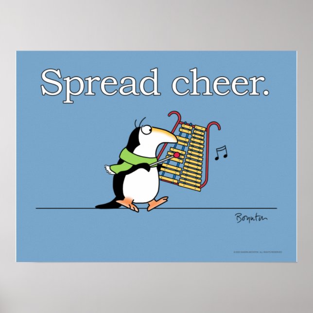 Poster GLOCKENSPIEL PENGUIN "Spread Cheer" Sandra Boynton (Frente)