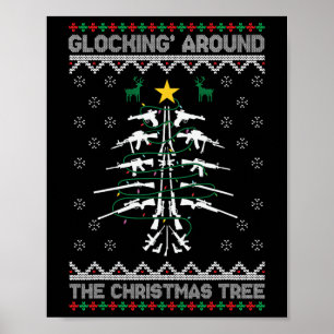 Poster Glocking em Torno da Árvore de Natal Suéter de Nat