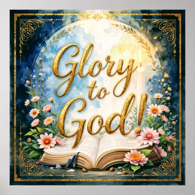 Poster Glória a Deus - Arte inspiradora #1 (Frente)
