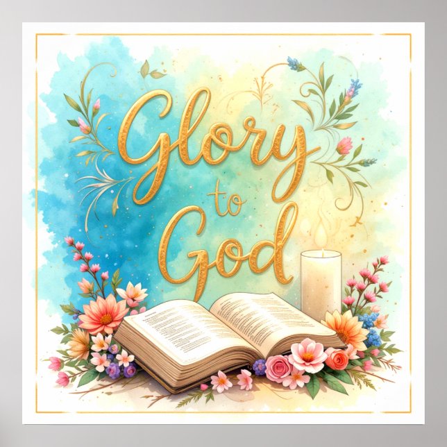 Poster Glória a Deus - Arte inspiradora #2 (Frente)