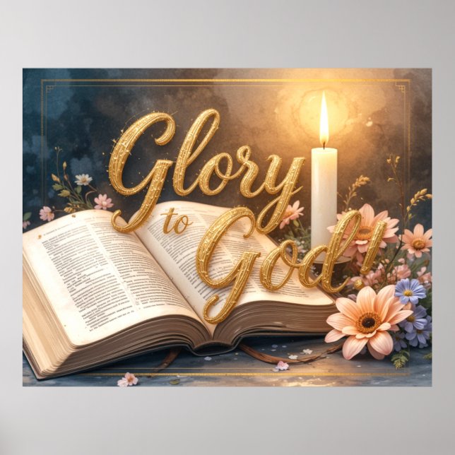 Poster Glória a Deus - Arte inspiradora #3 (Frente)