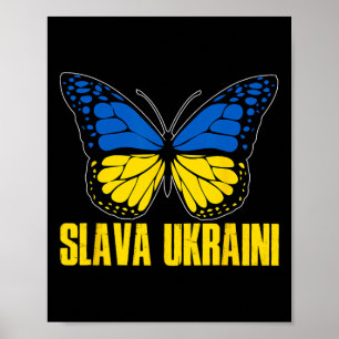Poster Glória à Ucrânia Apoiar Ucrânia Bandeira Retro Ucr