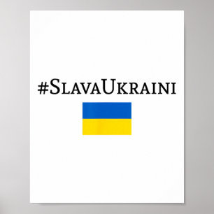 Poster Glória à Ucrânia Com a Bandeira da Ucrânia