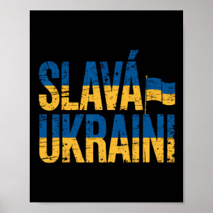 Poster Glória à Ucrânia Cores da Bandeira da Ucrânia Dist