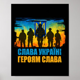 Poster Glória à Ucrânia Glória aos Heróis Glória