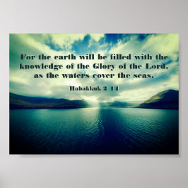 Poster Glória do Senhor, Bíblia Verse, Habakkuk 2:14