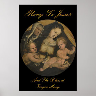 PÓSTER GLÓRIA PARA JESUS E A VIRGEM BEM-VINDA MARIA