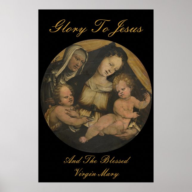 PÓSTER GLÓRIA PARA JESUS E A VIRGEM BEM-VINDA MARIA (Frente)