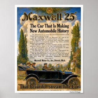 Poster glorioso ANÚNCIO AUTOMÁTICO DE COR MAXWELL c1925
