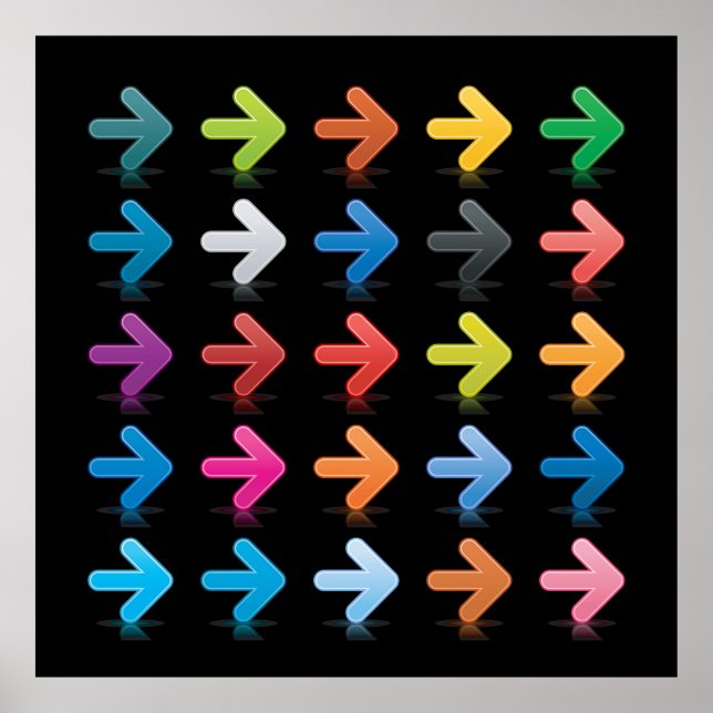 Poster Glossy Arrows Set Vibrant Directional Pointers (Frente)