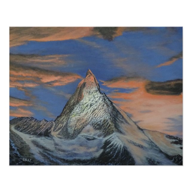 Póster Glossy Poster - "The Matterhorn At Sunset" (Frente)