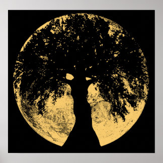Póster Glowes Moon Oak Goddese