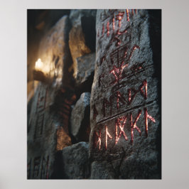 Poster Glowing Ancient Runes