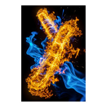 Glowing Magic Fire Ice Elemental Energy Clash