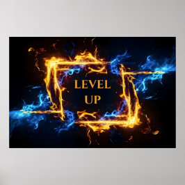 Poster Glowing Magic Fire Portal Elemental Flame Border