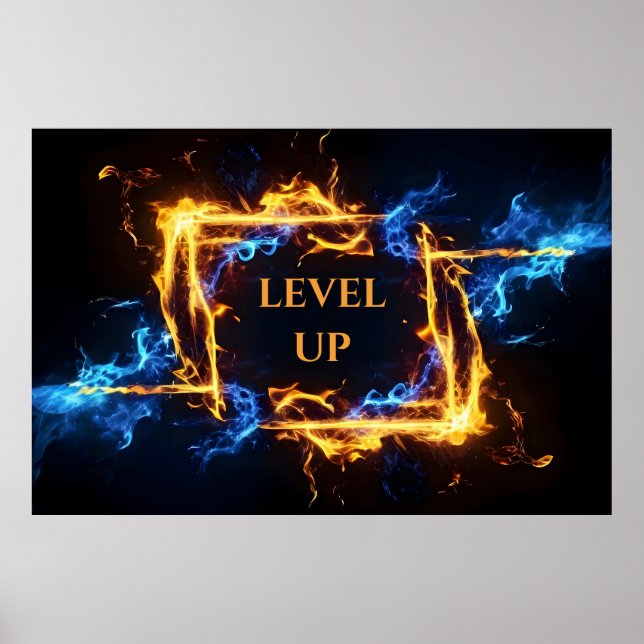 Poster Glowing Magic Fire Portal Elemental Flame Border (Frente)