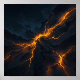 Poster Glowing Magma Fissure Wallpaper - Heavy Texture