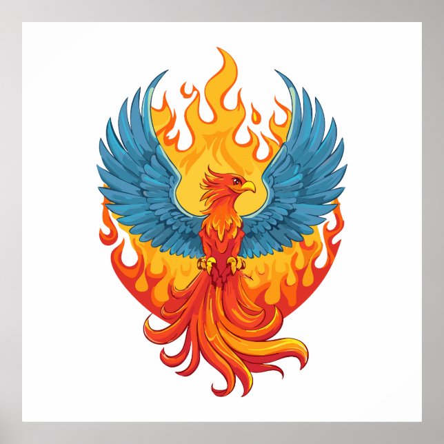 Poster Glowing mythological Fantasy Phoenix Bird (Frente)