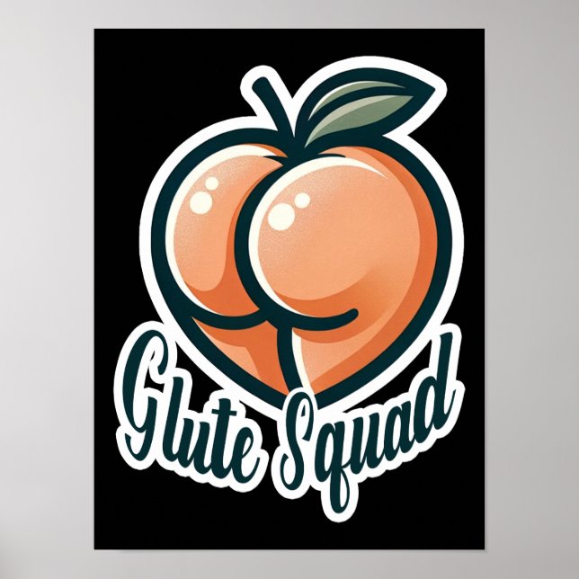 Poster Glute Squad Rosa Bumbum Glúteos Academia Fitness (Frente)