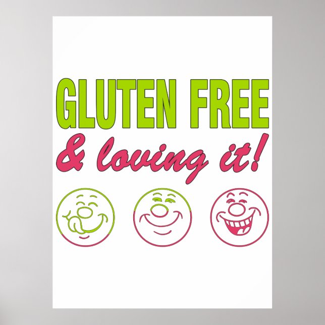 Poster Gluten Free & Lovit! Gluten Alergia Celiac (Frente)