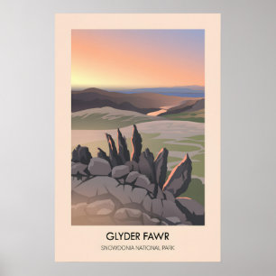 Poster Glyder Fawr Cartaz de Viagens do Parque Nacional d