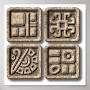 Poster Glyphs-pedra maia