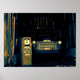 Poster GMC velho que cultiva o caminhão