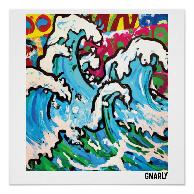 Póster Gnarly Surf Art (Frente)
